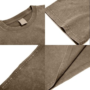 T-shirt décontracté vintage pour femme, délavé à l'acide, en coton épais de haute qualité, 100 % coton, délavé à l'acide - Product Image 6