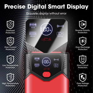 1200A Car Jump Starter With Air Compressor Portable Jump Starter <b>Battery</b> Booster with Air <b>Pump</b> Jump Starter with Tire Inflator - Product Image 5