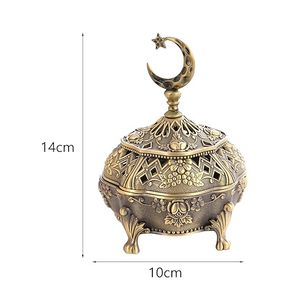 Antique Brass Incense <b>Burner</b> Crescent Moon Aromatherapy Diffuser Ornate Floral Incense Holder <b>for</b> Home Decor - Product Image 3