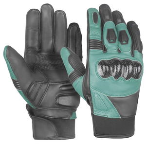 Gants de moto en cuir de qualité supérieure, à doigts entiers, avec design respirant, grip antidérapant, style sportif, pour la conduite toute l'année - Product Image 1