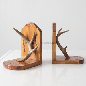 Aeroplan Design Bookend <b>Sets</b> Hot Selling Modern Style <b>Desk</b> for Table Decorative Bookend Stainless Steel Metal Wooden Base - Product Image 6