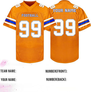 Maillot de football américain personnalisé sublimé à manches courtes en mesh – Uniforme de match avec nom et numéro d'équipe imprimés par sublimation - Product Image 2