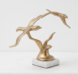 <b>Gold</b> Abstract Seagull Sculpture Modern Bird Art <b>Decorative</b> Item For Home Office And <b>Living</b> <b>Room</b> Use - Product Image 3