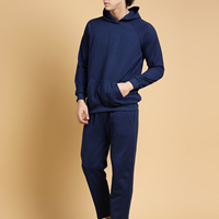 Ensemble de survêtement en molleton bouclette 100% coton avec sweat à capuche et pantalon coupe ample, impression en relief, logo personnalisé