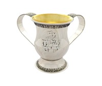 Coupe à laver à double poignée gravée en argent et or, style Jérusalem, objet décoratif, récipient sacré du patrimoine