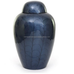โกศศพทำจากทองเหลืองทรงโดมเคลือบสีเทาโกศศพสำหรับขี้เถ้าของมนุษย์ - Product Image 3