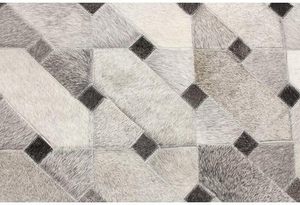 Tapis en cuir de vachette fait à la main de luxe tapis de tissage plat en cuir de cheveux rayés modernes pour la décoration de salon - Product Image 3