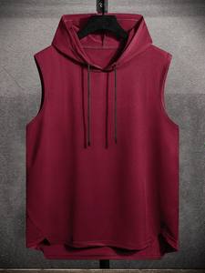 Men <b>Sleeveless</b> <b>Hoodie</b> Pullover Hooded Tank Top Knitted Casual Sportswear - Product Image 1