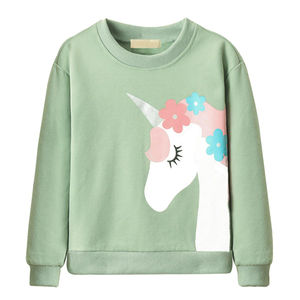 เสื้อสเวตเชิ้ตสีพื้นพิมพ์ลายแขนยาวสำหรับเด็กผู้หญิง เสื้อผ้าเด็กขายส่ง เสื้อสเวตเชิ้ตเด็ก - Product Image 1