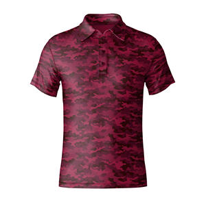 High Quality <b>Men</b> Golf Polo <b>Shirt</b> Camo Pattern Short Sleeve Performance Top Lightweight <b>Stretch</b> Fabric for Uniform Bulk Order - Product Image 1