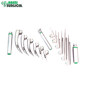 Fabricant d'instruments chirurgicaux : Ensemble de 12 laryngoscopes à fibre optique Macintosh et Miller avec 3 poignées et étui - Product Image 2