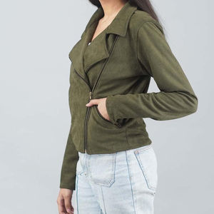 Chaqueta de Cuero de Gamuza Genuina con Cierre y Logotipo Personalizado para Mujer, Diseño Nuevo, Chaquetas de Cuero de Gamuza para Mujer - Product Image 4