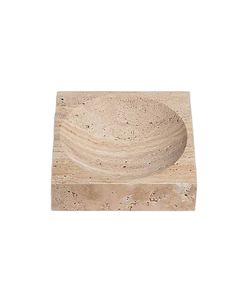 Cuenco Cuadrado de Travertino al por Mayor, Plato Decorativo de Mármol Beige para Servir y Decoración Elegante del Hogar - Product Image 1