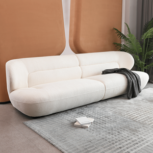 YP40116W stile moderno bianco soggiorno divano curva Design circolare per uso ufficio o camera da letto - Product Image 3