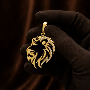 Colgante de Cabeza de León con Moissanita y Certificado GRA, Dije de Diamante Redondo, Joyería de Lujo para Uso Diario Masculino - Product Image 3