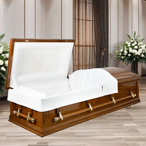Ataúd de madera de Estilo Norteamericano de alta calidad CKT2001 Franklin Urna funeraria Vietnam DSP Fabricación directa Suministros funerarios - Product Image 1