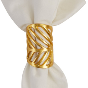 Western Style Golden Metal Round Napkin Ring for Wedding Special Dinner Party <b>Tabletop</b> Decoration Napkin Holders - Product Image 1