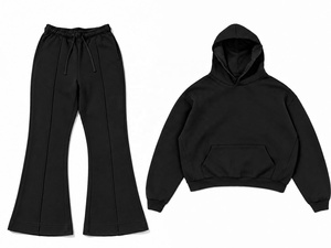 Conjunto Deportivo de Invierno para Mujer, Color Sólido, con Capucha, 2 en 1, Felpa de Algodón Antiestática, Sudadera Informal, Pantalones Deportivos, Manga Larga - Product Image 4