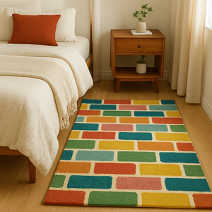 Tapis moderne en laine tufté à la main, couleur unie, lavable, adapté aux animaux domestiques, antidérapant, réversible, à poils longs, de forme ovale, pour la maison et la chambre - Product Image 3