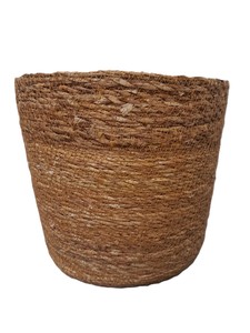 Eco-Friendly <b>Seagrass</b> Woven Round Floor Storage <b>Basket</b> with Modern Design for Living Room - Product Image 4