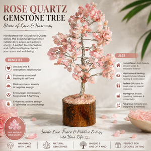 Direct Factory Sale Rose Quartz <b>Crystal</b> <b>Tree</b> Gift Love Relationship Handmade Bonsai Decor Romantic Healing Stone Gift Item - Product Image 2