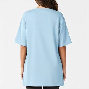 New Luxury oversized Women's T-Shirt 220gsm 100% Polyester Fabric drop shoulder Custom Printed Logo Summer wear ladies tee OEM - Product Image 3