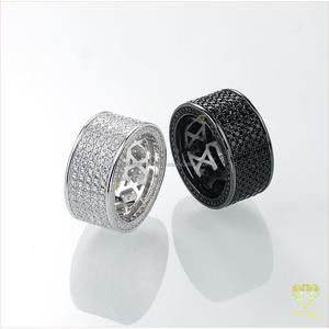 Premium 925 Sterling Silver Moissanite Diamond Men's Bold Band <b>Ring</b> With <b>Crystal</b> Look Details For Wholesale Jewelry Buyers - Product Image 5