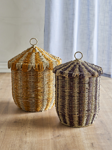Handwoven Paper <b>Storage</b> Basket for Kids Toys Baby Nursery Organizer Wicker Laundry Basket Circus Shaped Set - Product Image 3