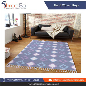 Hot Selling Geometric Pattern Cotton Area <b>Rug</b> Rectangle Bohemian Style Flat Weave <b>Washable</b> Living Room Decor with Fringe - Product Image 4