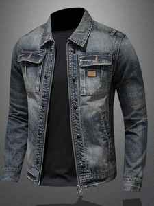 Fashion Men Denim Jacket Down Jacket Mens Plus Size Polyester Outerwear Factory Custom New Canvas Fabric Stand Casual - Product Image 2
