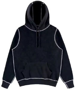 Sudadera con Capucha de Alta Calidad para Invierno, Talla Grande, Estilo Desgastado, Efecto Descolorido por el Sol, Unisex, con Bolsillos, Forro Polar Térmico, 100% Algodón - Product Image 2