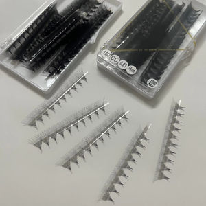 Plateaux d'extensions de cils PBT noir mat foncé, souples, en gros, extensions de cils individuelles préfabriquées, fabricant Vietnam - Product Image 1