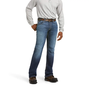 Jeans en denim bleu foncé coupe classique pour homme, pour un usage quotidien décontracté, streetwear et vêtements à marque privée - Product Image 3
