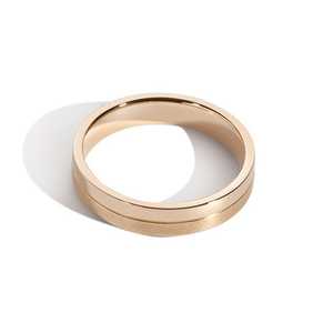 4mm <b>Plain</b> Wedding Band High Polish Satin Finish Modern Minimalist Stackable Jewelry Band For Unisex Wholesale 14k 18k Solid Gold - Product Image 3