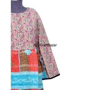 Nouvelle Arrivée Vente en Gros Robe Longue 100% Coton Imprimé Floral Vintage Manches Longues Col U Écologique Tenue de Plage et de Soirée pour Femme - Product Image 2