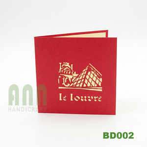 Tarjeta Pop-up 3D del Museo del Louvre, Papel Kraft de Alta Calidad, Artesanía Personalizada, Tarjeta de Felicitación Hecha a Mano, Recuerdo, Regalo/Estilo Artesanal ANN - Product Image 6