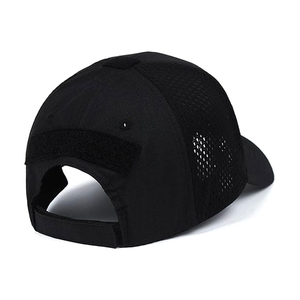 Black Mesh Baseball <b>Cap</b> With Punisher Embroidery Adjustable Unisex Sporty Hat For Outdoor Use Spring Summer 6-Panel Design - Product Image 4