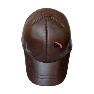 Sombreros de cuero ligeros con diseño de logotipo personalizado de fábrica, correas ajustables, sombreros de cuero en venta - Product Image 1