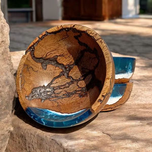 Tazón de Madera de Acacia Pulida de Primera Calidad, Tazón de Postre de Madera Personalizado, Tazón para Servir Comida Hecho a Mano, Vajilla de Madera - Product Image 1