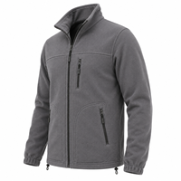 Veste polaire personnalisée pour homme de haute qualité, entièrement zippée, col montant, poches zippées, chaude pour l'hiver, pour l'extérieur, ton neutre, logo frontal