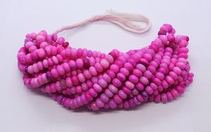 AAA Hot Pink <b>Opal</b> Smooth Rondelle Shape Beads 8-9 MM Shaded Pink <b>Opal</b> Gemstone Beads 16 Inch Natural Pink <b>Opal</b> Plain Rondelle - Product Image 5