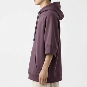 Premium Oversized <b>Hoodie</b> <b>Short</b> <b>Sleeve</b> Cotton Streetwear <b>Hoodie</b> Maker Direct From Manufacturer - Product Image 3