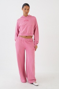 Pantalon de jogging rose premium pour femme, taille haute, coupe ample décontractée, jambe large et droite, style athlétique, vente en gros - Product Image 5