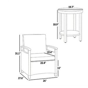 Conjunto de Muebles de Terraza Gris para Exteriores, Juego de Jardín para Vivir al Aire Libre - Product Image 6