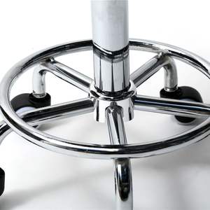 Tabouret de bar pivotant mobile réglable en hauteur avec siège rembourré en cuir PU et tabouret de bar à rotation ronde en lignes pointillées - Product Image 5