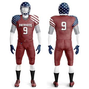 OEM Custom Athletic American Football Uniform Anti-UV Protection 100% Polyester Quick Dry Breathable Sublimation Printed Elastic - Product Image 3