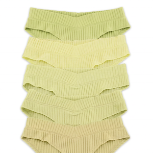 Braguitas de Algodón Acanalado para Mujer al por Mayor, OEM, Logotipo Personalizado, Transpirables, Sólidas, Ropa Interior Diaria, Exportación Directa de Fábrica a Granel - Product Image 4