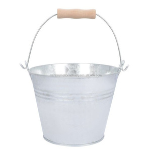 Seau à glace rond en étain galvanisé avec Logo personnalisé, 5l avec poignée pour fête du vin - Product Image 4