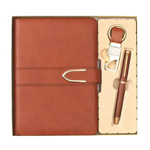 Juego de Regalo Corporativo de Cuero PU Personalizado de Lujo 4 en 1 (Agenda, Bolígrafo, Tarjetero) con Caja de Regalo de Color Personalizado en Relieve - Product Image 5