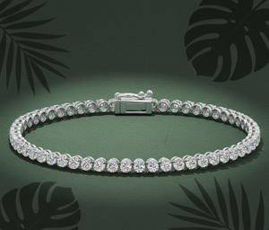 Bracelet tennis et collier ras-du-cou tendance en or plaqué 14k/18k avec diamants de laboratoire – Cadeau de fiançailles de luxe, bijoux de mariée - Product Image 1